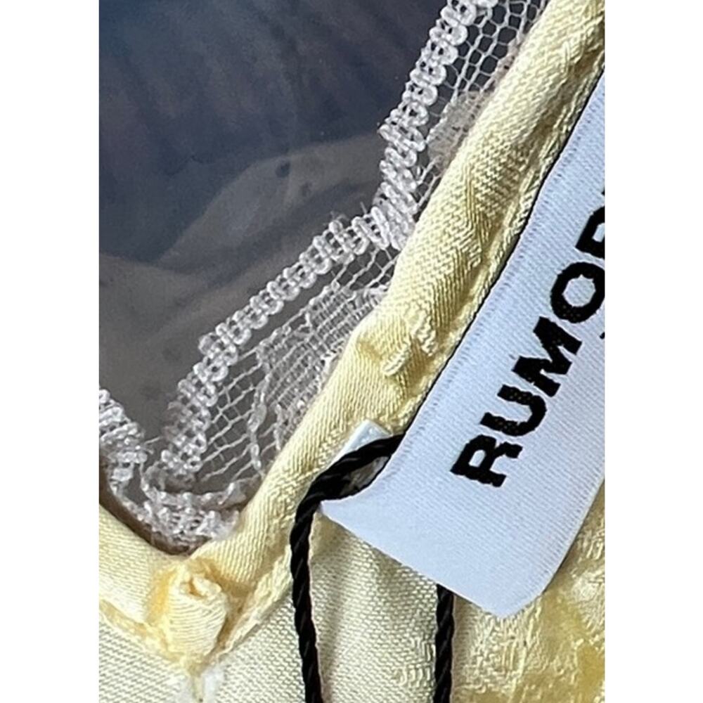 NWT Rumored Lady lace tank top in buttercream jacquard Yellow Lace Accent L - Picture 3 of 8